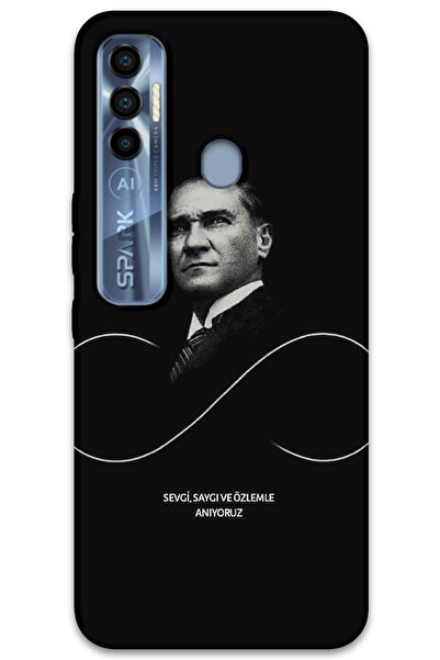 MRCİLETİSİM غطاء خلفي لهاتف Tecno Spark 7 Pro بنمط HD مطبوع - أتاتورك إنفينيتي