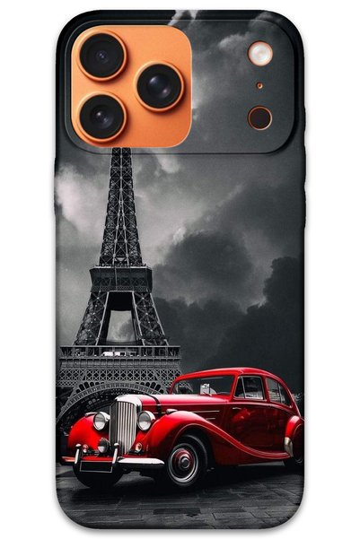 MRCİLETİSİM غطاء خلفي لهاتف iPhone 17 Pro بنمط HD مطبوع - Cool Eiffel