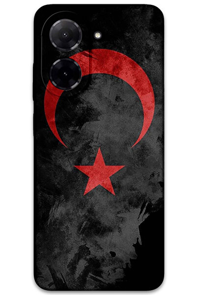 MRCİLETİSİM غطاء خلفي لهاتف Xiaomi Redmi A5 4G بنمط HD مطبوع - علم أسود