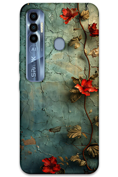 MRCİLETİSİM غطاء خلفي لهاتف تكنو سبارك 7 برو بنمط HD مطبوع - زهرة اللبلاب