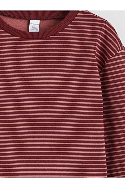 LC Waikiki Lcw Kids Crew Neck Striped Boys' Thick Sweatshirt