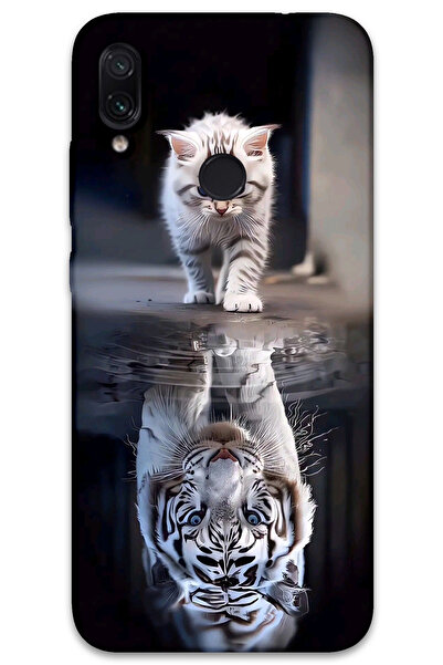 MRCİLETİSİM غطاء خلفي لهاتف Xiaomi Redmi Note 7 بنمط HD مطبوع - انعكاس القطط
