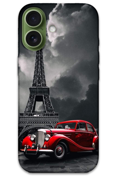 MRCİLETİSİM غطاء خلفي لهاتف iPhone 17 بنمط HD مطبوع - Cool Eiffel