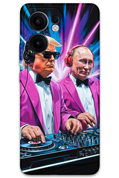 MRCİLETİSİM غطاء خلفي لهاتف اوبو رينو 13F 5G بنمط HD مطبوع - دي جي ترامب بوتين