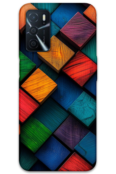 MRCİLETİSİM غطاء خلفي لهاتف اوبو A16 بنمط HD مطبوع - نمط مربع