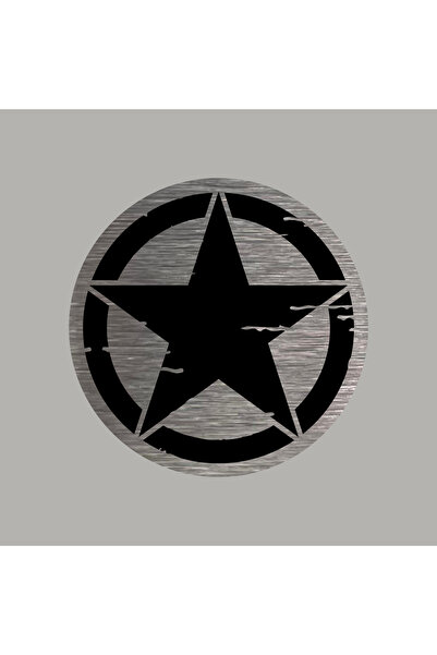 CRF Jeep Offroad Kapı Direğine Yıldız Metal Etiket 5 cm Arkası Yapışkanlı 1 Adet