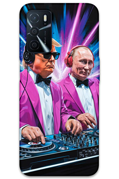 MRCİLETİSİM غطاء خلفي لهاتف اوبو A16 بنمط HD مطبوع - دي جي ترامب بوتين