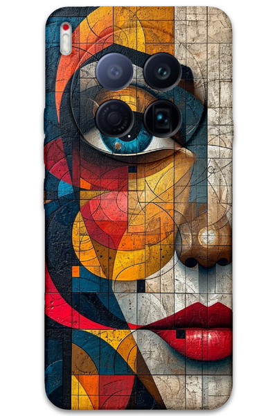 MRCİLETİSİM Tecno Camon 40 Premier 5g Case Hd Pattern Printed Back Cover - Art Face