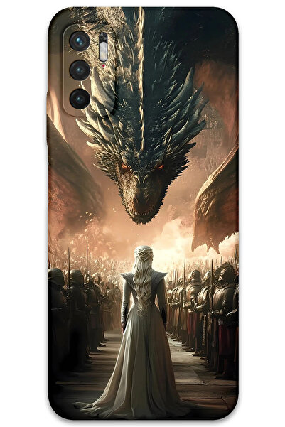 MRCİLETİSİM غطاء خلفي متوافق مع هاتف Xiaomi Redmi Note 10 5G بنمط HD مطبوع - Dragons