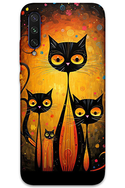MRCİLETİSİM غطاء خلفي لهاتف Xiaomi Mi A3 بنمط HD مطبوع - القطط