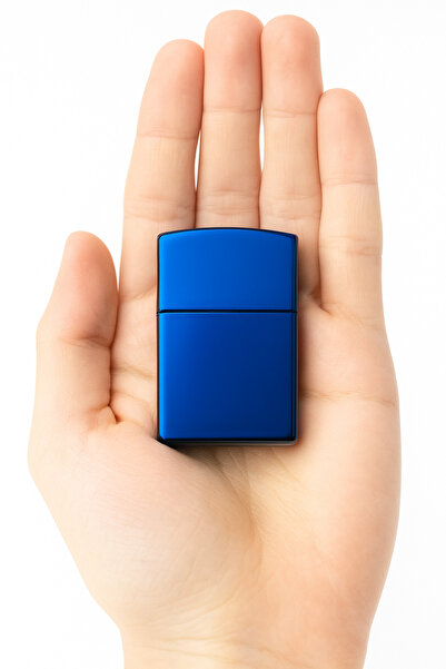 Melidya Metalik Mavi Şarj Edilebilir Çakmak – Şık, Dayanıklı ve Rüzgar Geçirmez