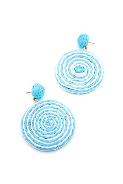 NOVAHAVEN Fabric Wrap Earrings - Blue