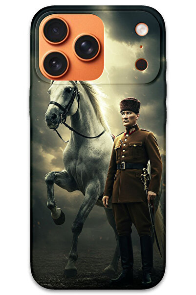 MRCİLETİSİM غطاء خلفي لهاتف iPhone 17 Pro Max بنمط HD مطبوع - أتاتورك شيمبك