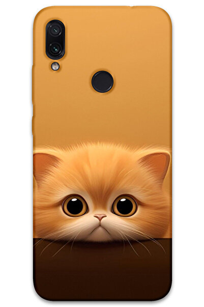 MRCİLETİSİM غطاء خلفي لهاتف Xiaomi Redmi Note 7 بنمط HD مطبوع - قطة صفراء