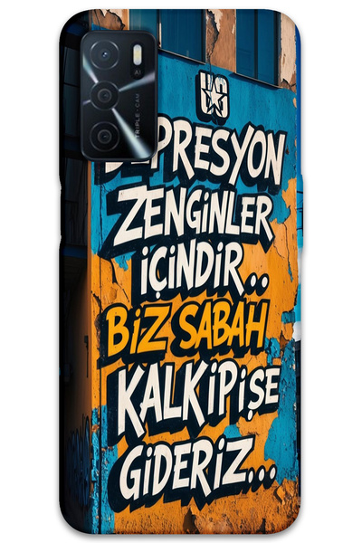 MRCİLETİSİM غطاء خلفي لهاتف اوبو A16 بنمط HD مطبوع -