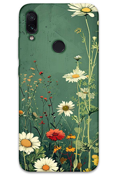 MRCİLETİSİM غطاء خلفي لهاتف Xiaomi Redmi Note 7 بنمط HD مطبوع - ديزي أخضر