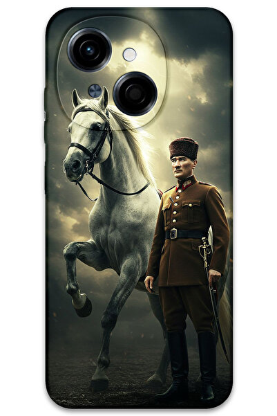 MRCİLETİSİM غطاء خلفي لهاتف Tecno Spark Go 1 2025 بنمط HD مطبوع - أتاتورك شيمبك