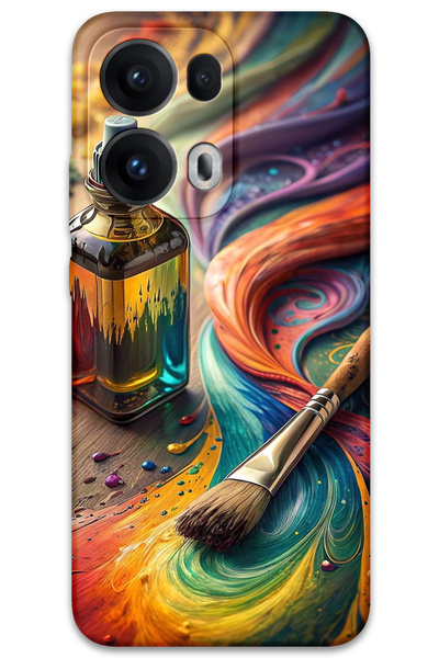 MRCİLETİSİM غطاء خلفي لهاتف اوبو رينو 13 برو 5G بنمط HD مطبوع - لوحة فرشاة