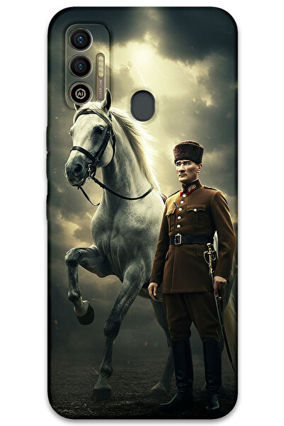 MRCİLETİSİM غطاء خلفي لهاتف Tecno Spark 7T بنمط HD مطبوع - أتاتورك شيمبك