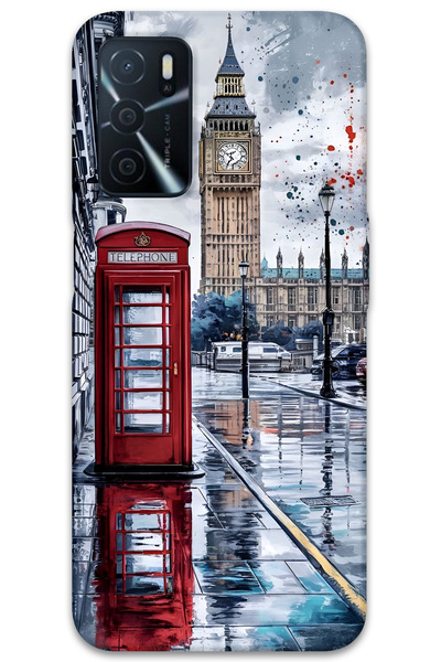 MRCİLETİSİM غطاء خلفي لهاتف اوبو A55 بنمط HD مطبوع - لندن