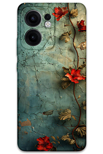 MRCİLETİSİM غطاء خلفي لهاتف اوبو رينو 13F 5G بنمط HD مطبوع - زهرة اللبلاب