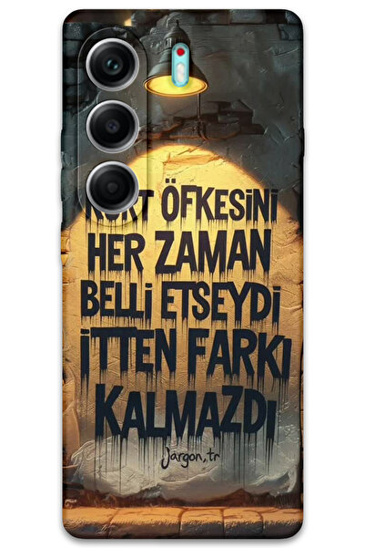 MRCİLETİSİM غطاء خلفي لهاتف تكنو كامون 40 برو بنمط HD مطبوع - غضب الذئب