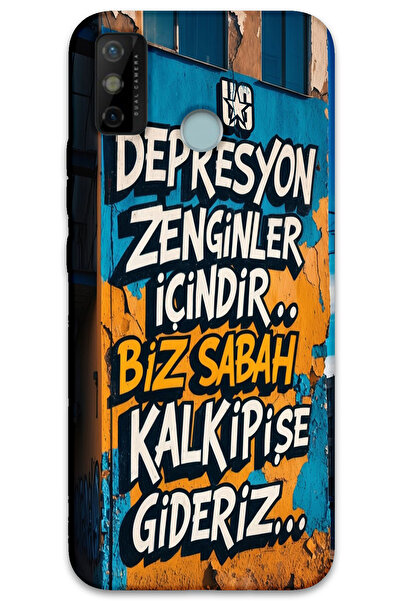 MRCİLETİSİM غطاء خلفي لهاتف تكنو سبارك 6 جو بنمط HD مطبوع -