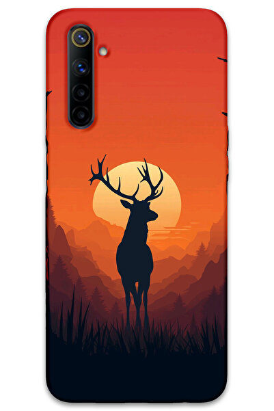 MRCİLETİSİM غطاء خلفي لهاتف Realme 6 بنمط HD مطبوع - غزال