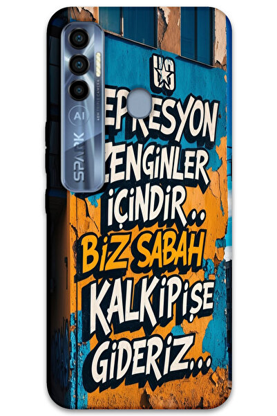 MRCİLETİSİM غطاء خلفي لهاتف تكنو سبارك 7 برو بنمط HD مطبوع -