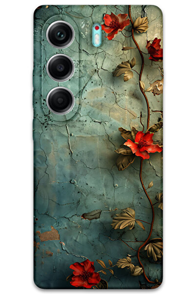 MRCİLETİSİM غطاء خلفي لهاتف تكنو كامون 40 برو بنمط عالي الدقة مطبوع - زهرة ال...