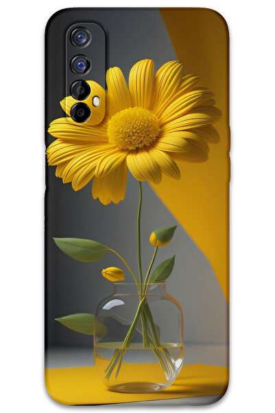 MRCİLETİSİM غطاء خلفي لهاتف Realme 7 بنمط HD مطبوع - زهرة الفانوس