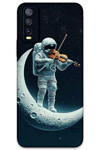 MRCİLETİSİM غطاء خلفي لهاتف Vivo Y20 / Y11S بنمط HD مطبوع - كمان رائد الفضاء