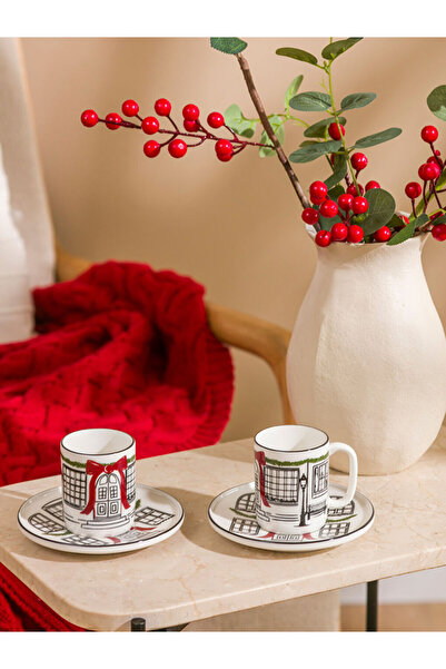 LC Waikiki Sparkling Choices from Shining Store |   Printed 2-Person Porcelain Coffee Cup Set