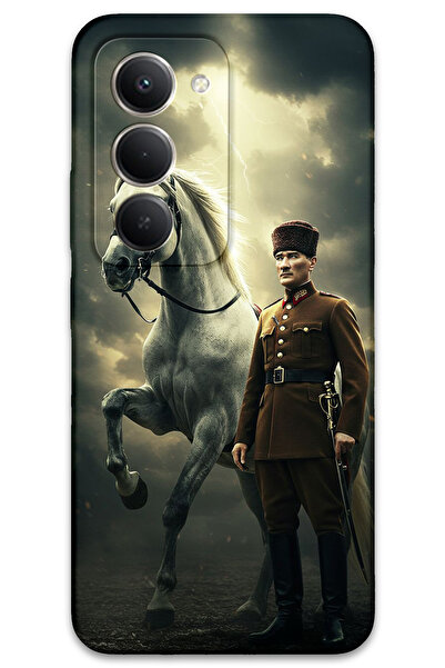 MRCİLETİSİM غطاء خلفي لهاتف Xiaomi Redmi 15 5G بنمط HD مطبوع - أتاتورك شيمبك