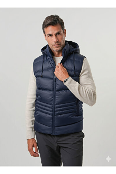 PIQUE Men's vest Hooded men's puffer vest