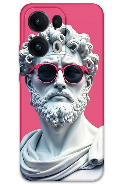 MRCİLETİSİM غطاء خلفي لهاتف اوبو رينو 13 برو 5G بنمط HD مطبوع - تمثال