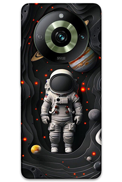 MRCİLETİSİM غطاء خلفي لهاتف Realme 11 Pro Plus بنمط HD مطبوع - كواكب رواد الفضاء
