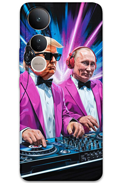 MRCİLETİSİM غطاء خلفي لهاتف Vivo V50 Lite 4G بنمط HD مطبوع - دي جي ترامب بوتين