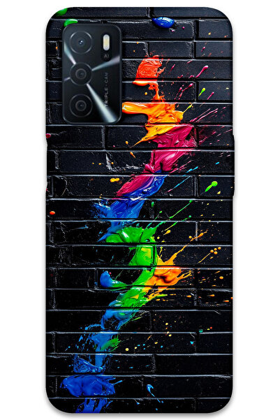 MRCİLETİSİM غطاء خلفي لهاتف اوبو A16 بنمط HD مطبوع - فرشاة ملونة