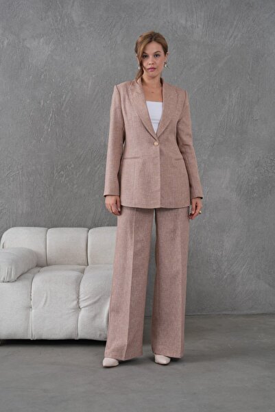 nodilife Flamlı Yünefekt Women's Suit Beige