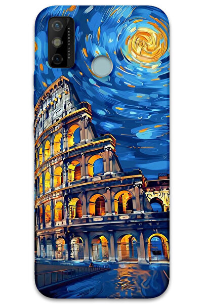 MRCİLETİSİM غطاء خلفي لهاتف Tecno Spark 6 Go بنمط HD مطبوع - فن روما