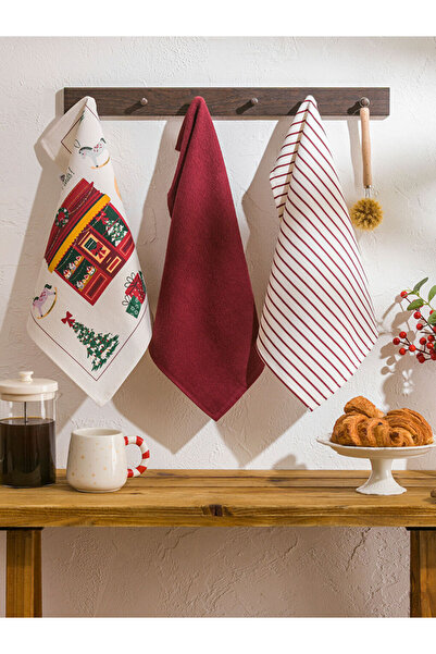 LC Waikiki Sparkling Choices from Shining Store |   Christmas Themed Tea Towel Set of 3 40X50 cm