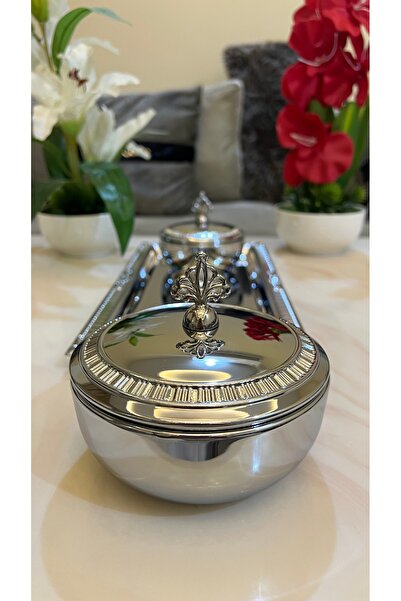 Palaces Two-piece date set (nickel silver and two-tone nickel and chrome silver) - 4 pieces