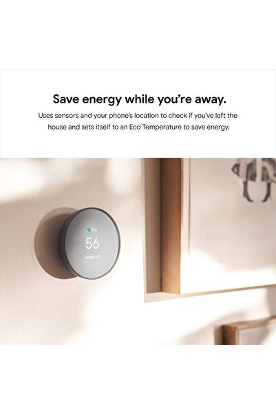Google ترموستات Nest - ترموستات ذكي للمنزل - واي فاي قابل للبرمجة - فحمي