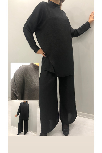 Butik بدلة أنيقة ذات لون فضي، مقاس قياسي 38/44، مصنوعة من قماش كريب لامع.