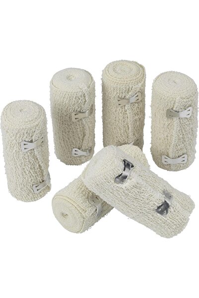 Safety First Aid Group HypaBand Crepe Cotton Bandages 10 cm x 4.5 m - Pack of 6