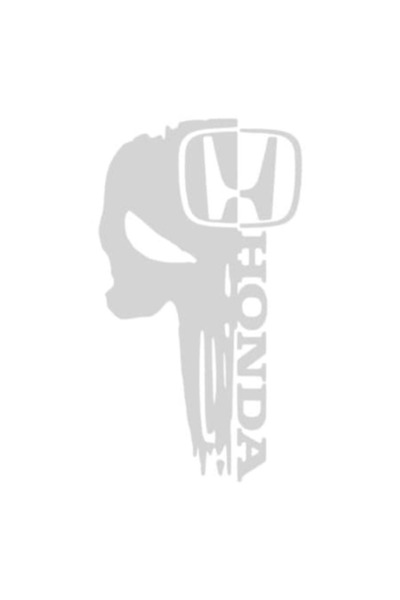 Oracal Honda car motorcycle sticker with skull head, 20cm, gray