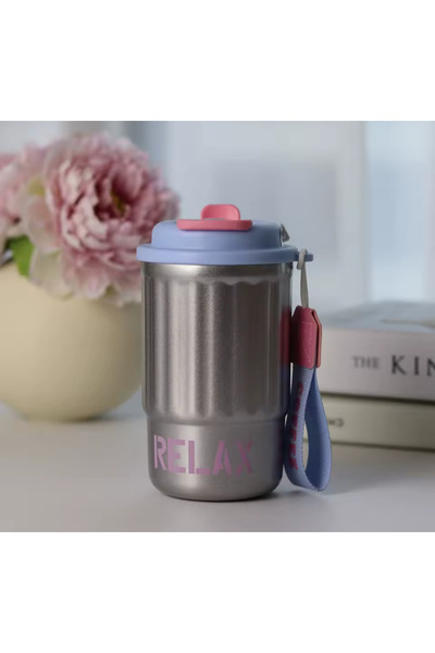 Relax Simple and fashionable double-drink coffee thermos mug men's and women's high-value stainless steel