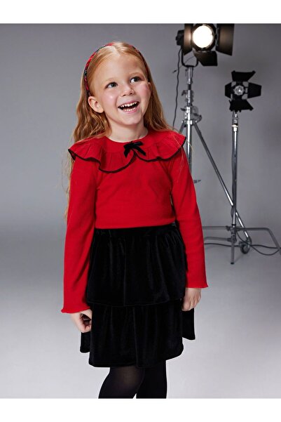 LC Waikiki Lcw Kids Crew Neck Textured Girl's T-Shirt