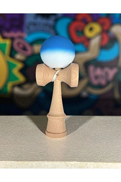 Gold Vitray Kendama din lemn, 18cm, model gravat, bila multicolor, vopsea cau...